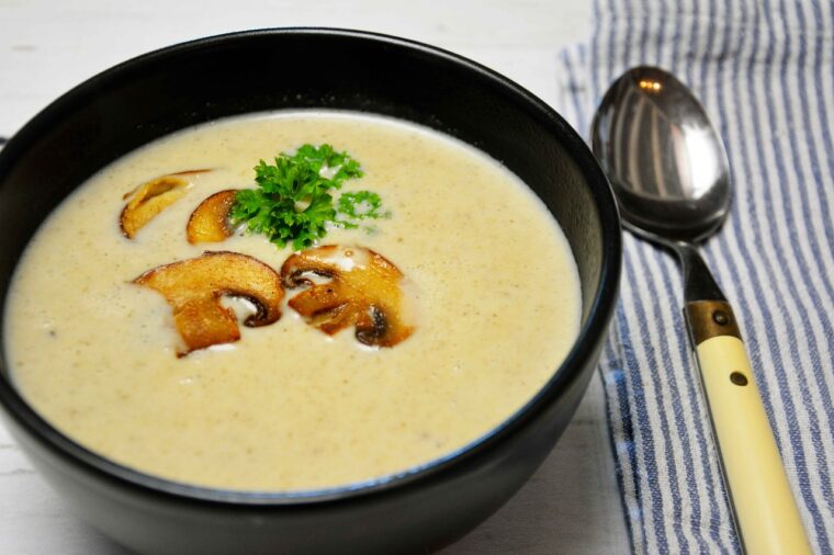 Cream of shiitake mushroom soup